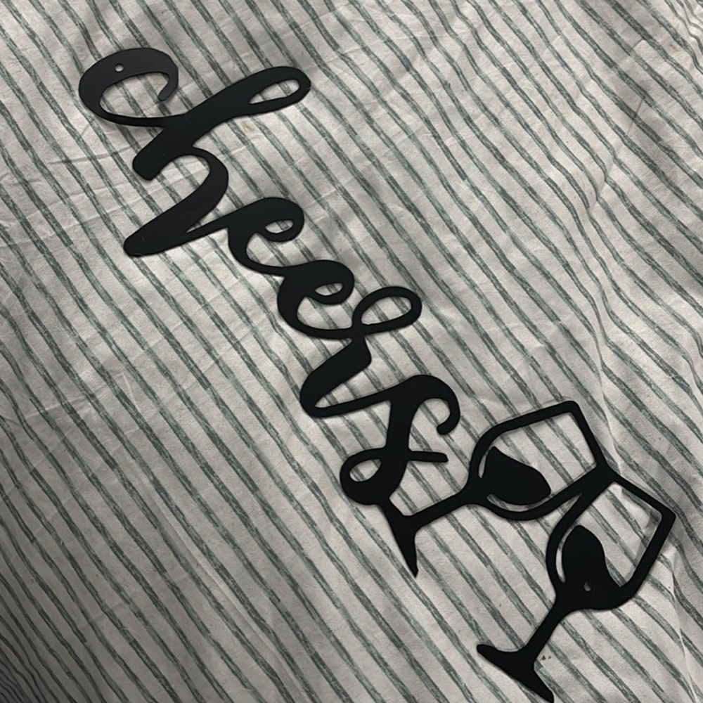 Black Metal Cheers Wall Decor